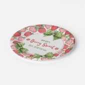Berry Sweet 5th Birthday Strawberry Party  Pappteller (Schrägansicht)