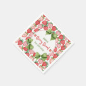 Berry Sweet 5th Birthday Strawberry Party  Serviette (Ecke)