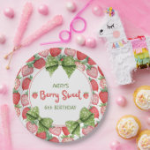 Berry Sweet 6th Birthday Strawberry Party  Pappteller (Party)