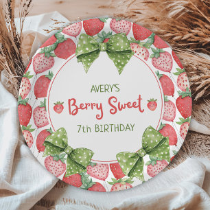 Berry Sweet 7. Geburtstag Erdbeerparty Pappteller