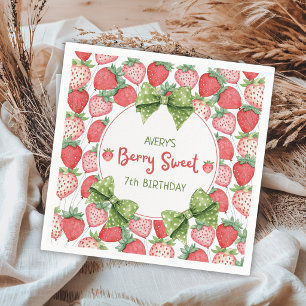 Berry Sweet 7. Geburtstag Erdbeerparty  Serviette