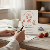 Berry Sweet Adventure Watercolor Strawberry Bunny Einladung