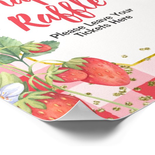 Berry Sweet Aquarell Diaper Raffle Poster (Ecke)