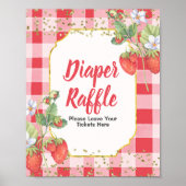 Berry Sweet Aquarell Diaper Raffle Poster (Vorne)