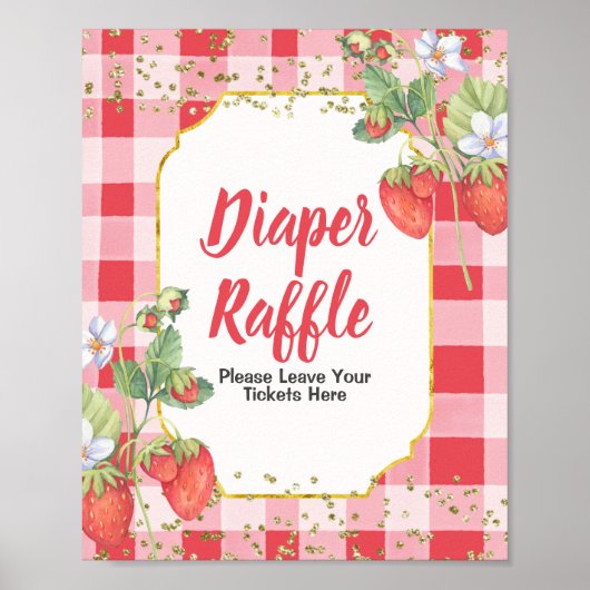 Berry Sweet Aquarell Diaper Raffle Poster (Vorne)