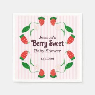 Berry Sweet Art Nouveau Rosa Babyparty Serviette