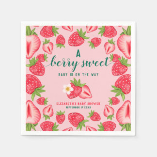 Berry Sweet Baby auf dem Weg Erdbeeren Baby Dusche Serviette