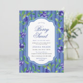 Berry Sweet Baby Blueberries Babydusche Einladung (Stehend Vorderseite)