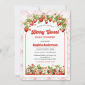 Berry Sweet Baby Dusche mit Strawberry Thema Einladung (Vorderseite)