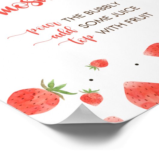 Berry Sweet Baby Dusche, Momosa Bar Sign Poster (Ecke)