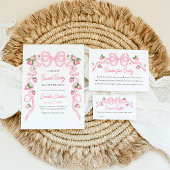 Berry Sweet Baby Dusche Pink Bow Diaper Raffel Begleitkarte