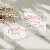 Berry Sweet Baby Dusche Pink Bow Diaper Raffel Begleitkarte