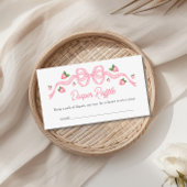 Berry Sweet Baby Dusche Pink Bow Diaper Raffel Begleitkarte