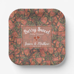 Berry Sweet Baby Dusche Teller - Erdbeeren