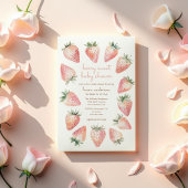 Berry Sweet Baby Dusche - Wasserfarben Erdbeeren Einladung