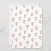 Berry Sweet Baby Dusche - Wasserfarben Erdbeeren Einladung (Rückseite)