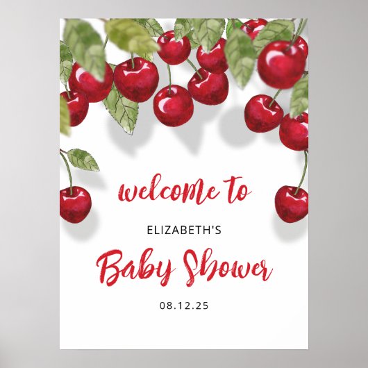 Berry Sweet Baby Dusche Willkommenspappe Poster (Vorne)