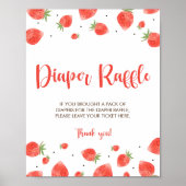 Berry Sweet Baby Dusche Windel Raffle Schild (Vorne)