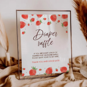 Berry Sweet Baby Dusche Windel Raffle Schild
