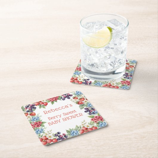 Berry Sweet Baby Duschrahmen für Beeren Rechteckiger Pappuntersetzer (Vor Ort)