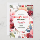 Berry Sweet Baby Girl Strawberry Baby Dusche Einladung (Vorderseite)