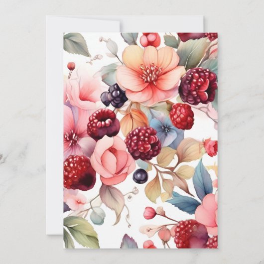 Berry Sweet Baby Girl Strawberry Baby Dusche Einladung (Rückseite)