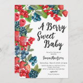 Berry Sweet Baby on Way Baby Shower Einladung (Vorne/Hinten)