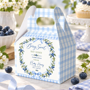 Berry Sweet Baby-Party Blau kariert Blaubeere Geschenkschachtel