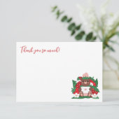 Berry Sweet Baby Pink Strawberry Bear Baby Dusche Dankeskarte (Stehend Vorderseite)