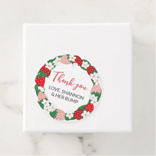 Berry Sweet Baby Pink Strawberry Wreath Vielen Dan Geschenkanhänger