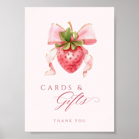 Berry Sweet Baby Shooting Cards & Gifts Table Sign Poster (Vorne)