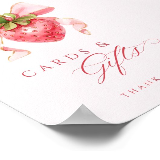 Berry Sweet Baby Shooting Cards & Gifts Table Sign Poster (Ecke)