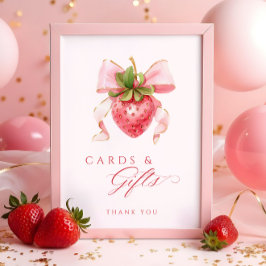 Berry Sweet Baby Shooting Cards & Gifts Table Sign Poster