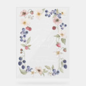 Berry Sweet Baby Showbücher & Blume Willkommen Acrylschild (Vorderseite)