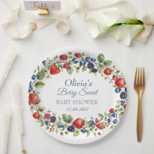 Berry Sweet Baby Shower Blaubeer Baby Mädchen Jung Pappteller