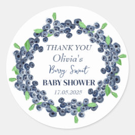 Berry Sweet Baby Shower Blueberry Baby Boy Runder Aufkleber