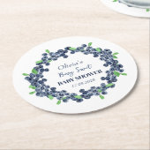 Berry Sweet Baby Shower Blueberry Baby Boy Runder Pappuntersetzer (Angewinkelt)