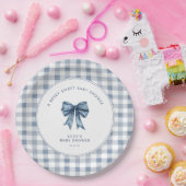 Berry Sweet Baby Shower Blueberry Bow Pappteller (Party)
