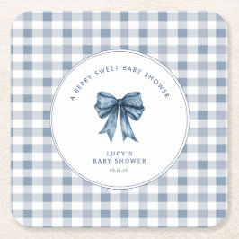 Berry Sweet Baby Shower Blueberry Bow Rechteckiger Pappuntersetzer