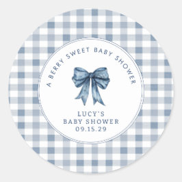 Berry Sweet Baby Shower Blueberry Bow Runder Aufkleber