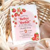 Berry Sweet Baby Shower | Boho Pink Strawberry Einladung