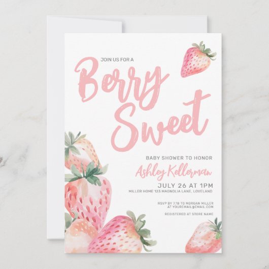 Berry Sweet Baby Shower Einladung (Vorderseite)