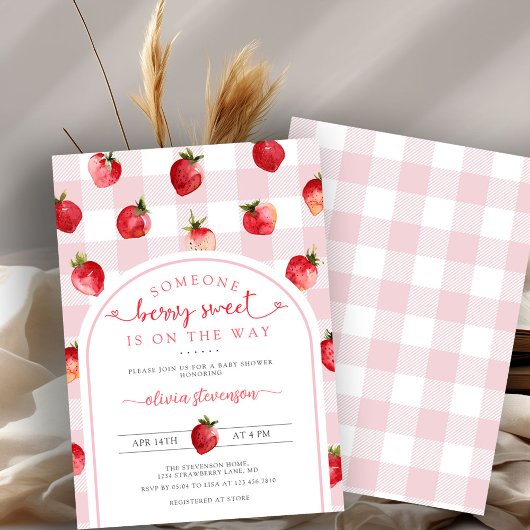 Berry Sweet Baby Shower Einladung | Erdbeeren