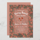 Berry Sweet Baby Shower Einladung - Erdbeeren (Vorne/Hinten)