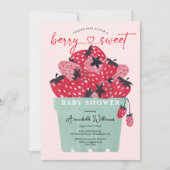 Berry Sweet Baby Shower Einladung Strawberry (Vorderseite)