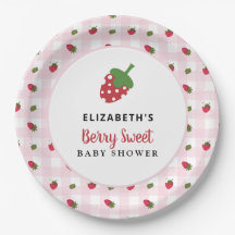 Berry Sweet Baby Shower Erdbeer Gingham