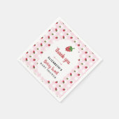 Berry Sweet Baby Shower Erdbeer Gingham Serviette (Ecke)