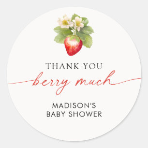 Berry Sweet Baby Shower Erdbeere Runder Aufkleber