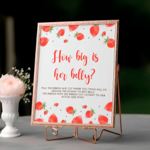 Berry Sweet Baby Shower Game Schild wie groß ist B
