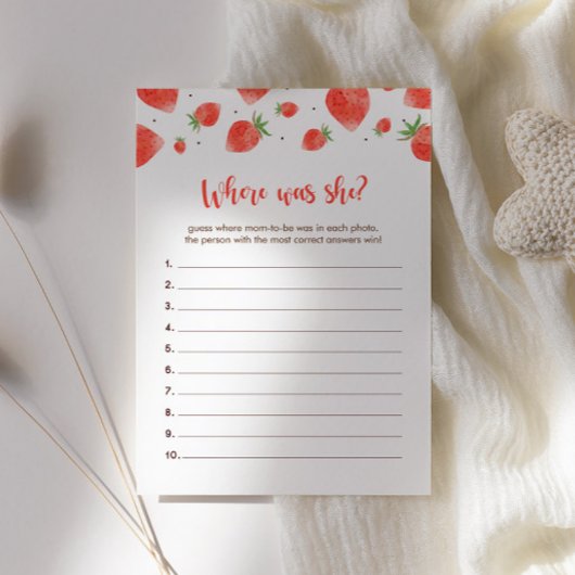 Berry Sweet Baby Shower Games, wo sie spielte Einladung